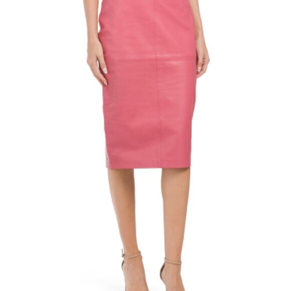 NWT BOD & CHRISTENSEN AutumnRose Leather Pencil Skirt - 8
